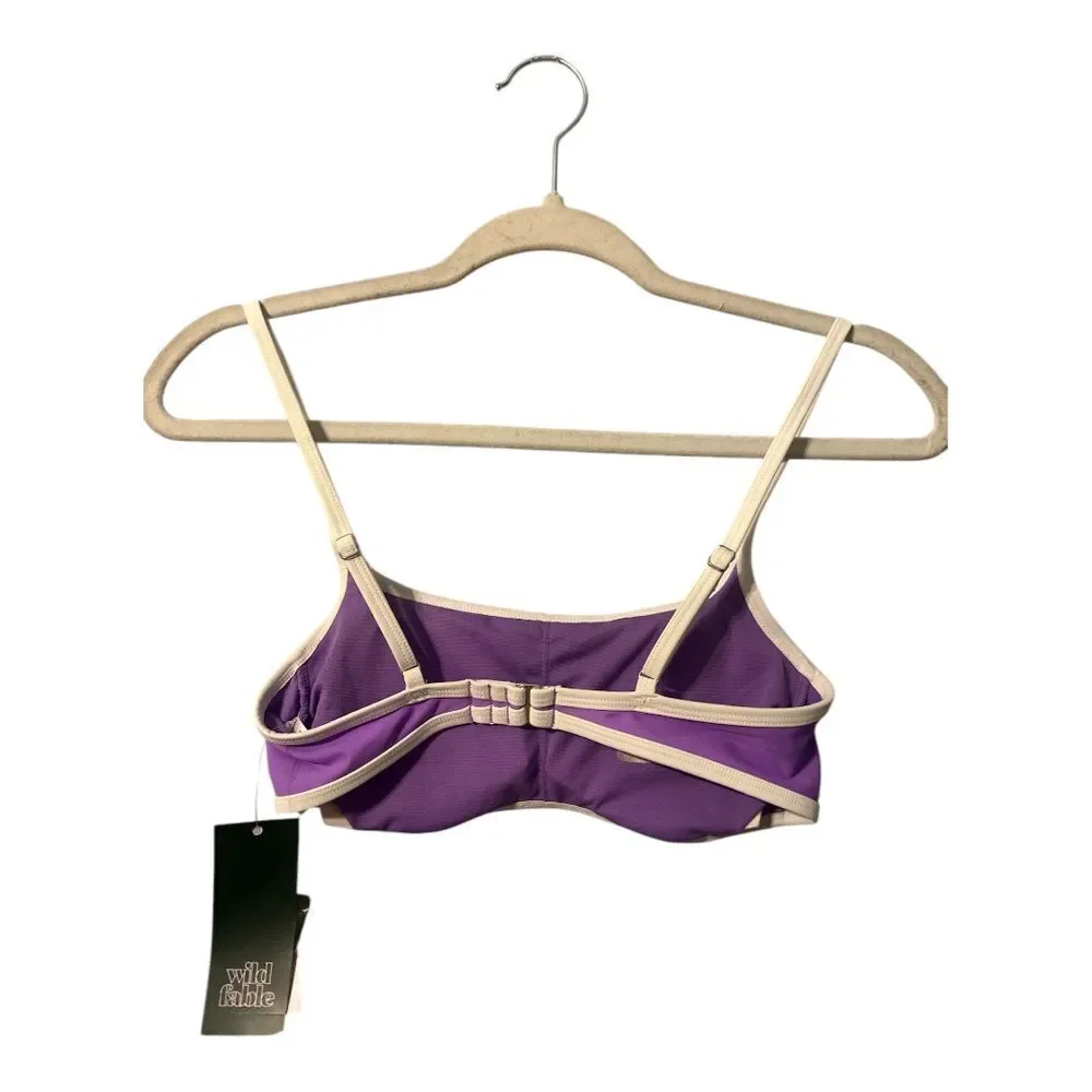 Wild Fable Purple Square Neckline‎ Colorblock Bikini Top, XS